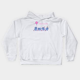 Pigeons having a party Kids Hoodie